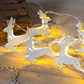 Noma White Reindeer Light Chain 20 LEDS