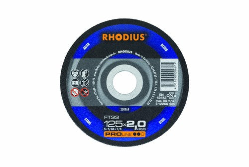 Rhodius 105 x 2 x 22.23mm FT33 Cutting Disc Steel