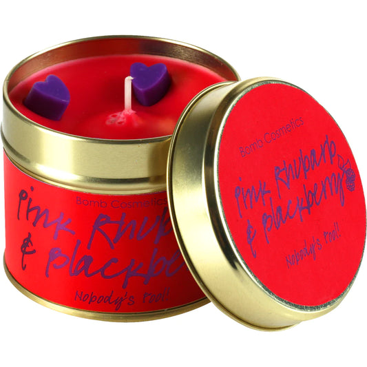 Bomb Cosmetics Pink Rhubarb Blackberry Tinned Candle