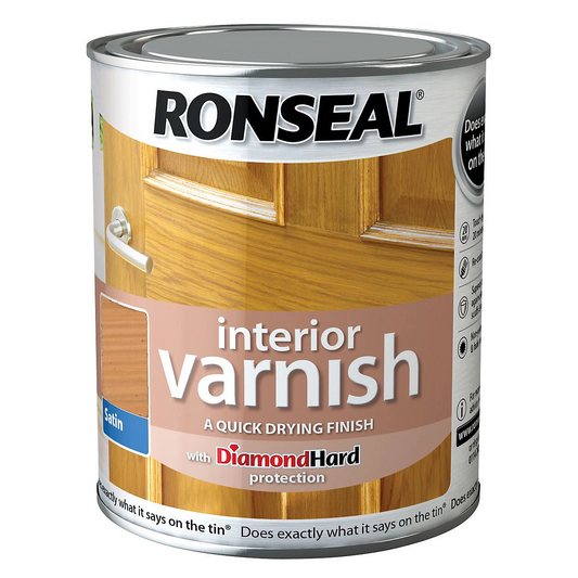 Ronseal Diamond Hard Interior Satin Wood Varnish 750ml