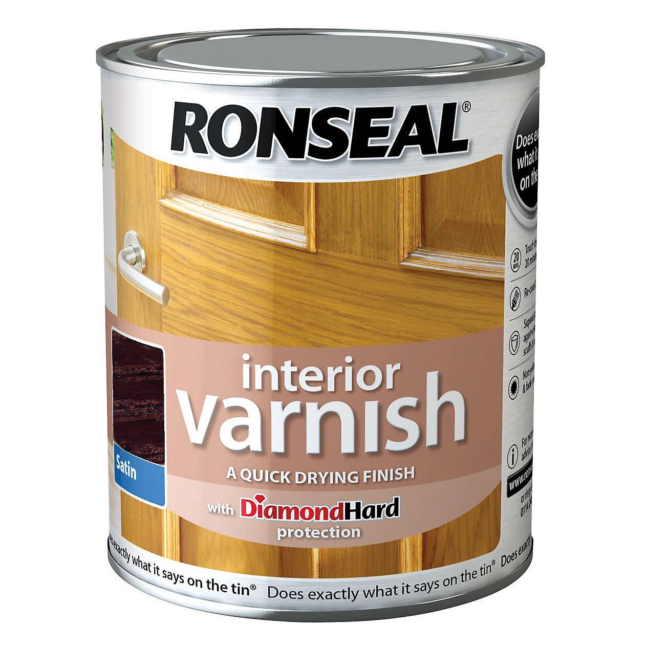 Ronseal Diamond Hard Interior Satin Wood Varnish 750ml