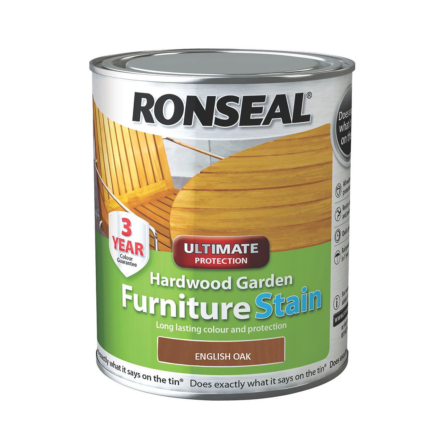 Ronseal Ultimate Protection Hardwood Garden Furniture Stain 750ml