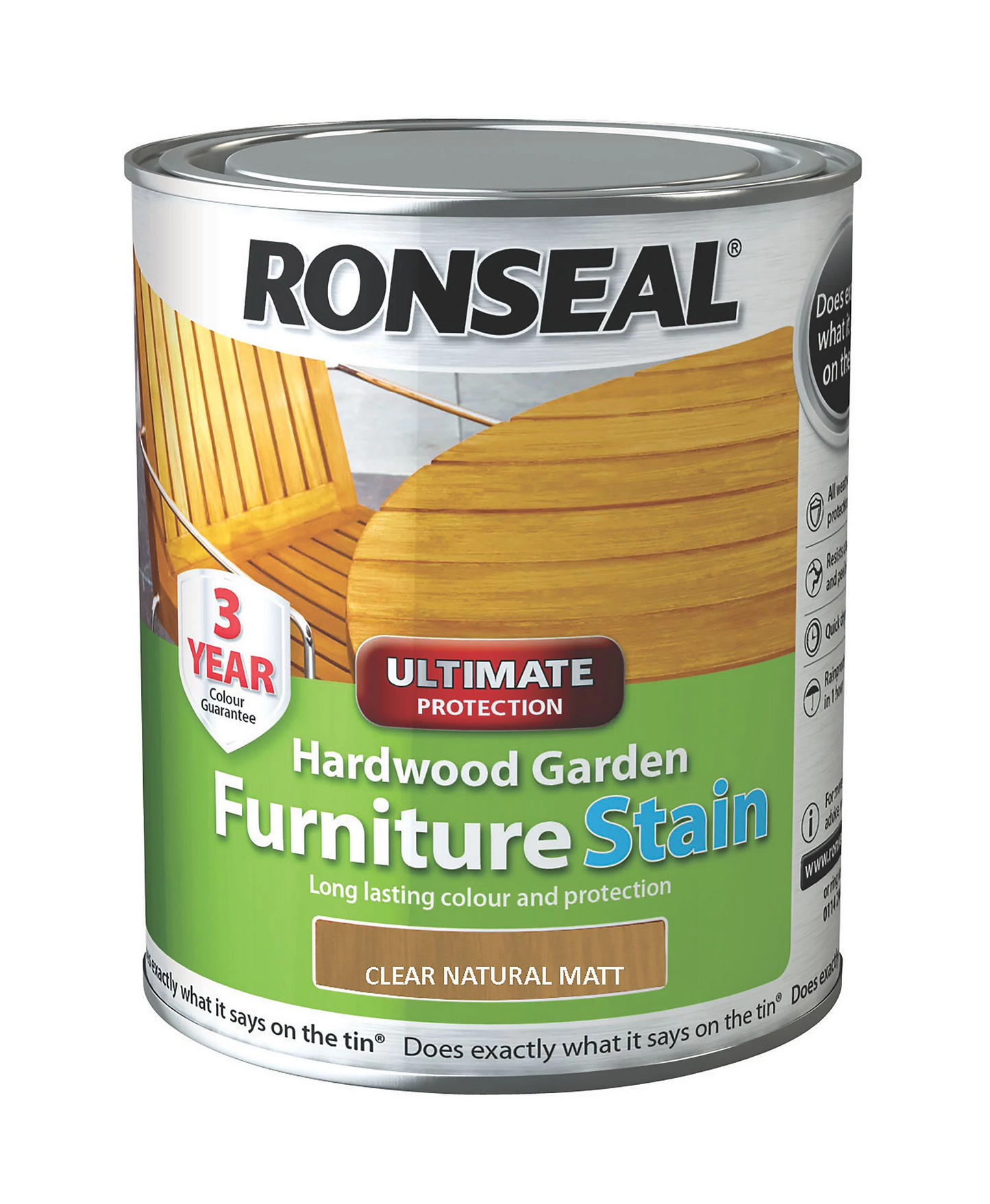 Ronseal Ultimate Protection Hardwood Garden Furniture Stain 750ml