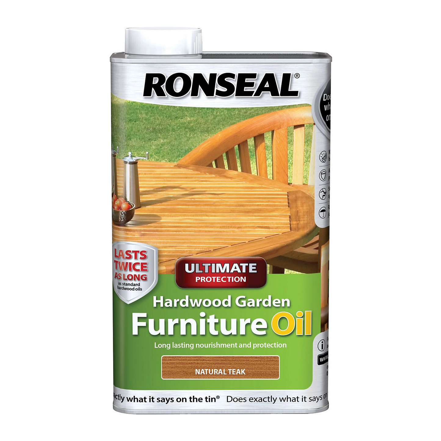 Ronseal Hardwood Garden Furniture Oil Natural Teak 1L