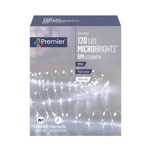 Premier 120 LED Silver White Multi Action Microbrights 6m