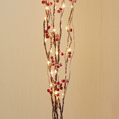 Premier LED Natural Twig & Red Berries