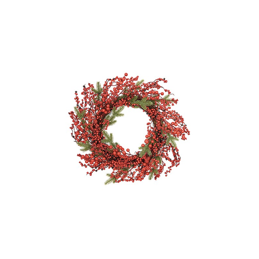 Premier Wreath Rattan Red Berry 50cm