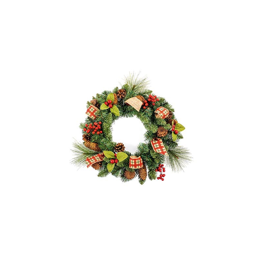 Premier 50cm Natural Berry Wreath with Ribbon