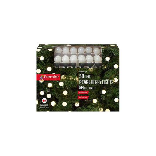 Premier Pearl Berry Lights w/ 50 Warm White LED