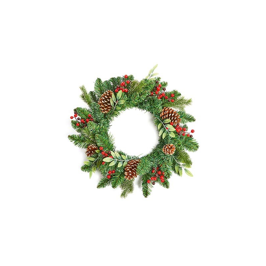 Premier 50cm Berry Wreath with cones