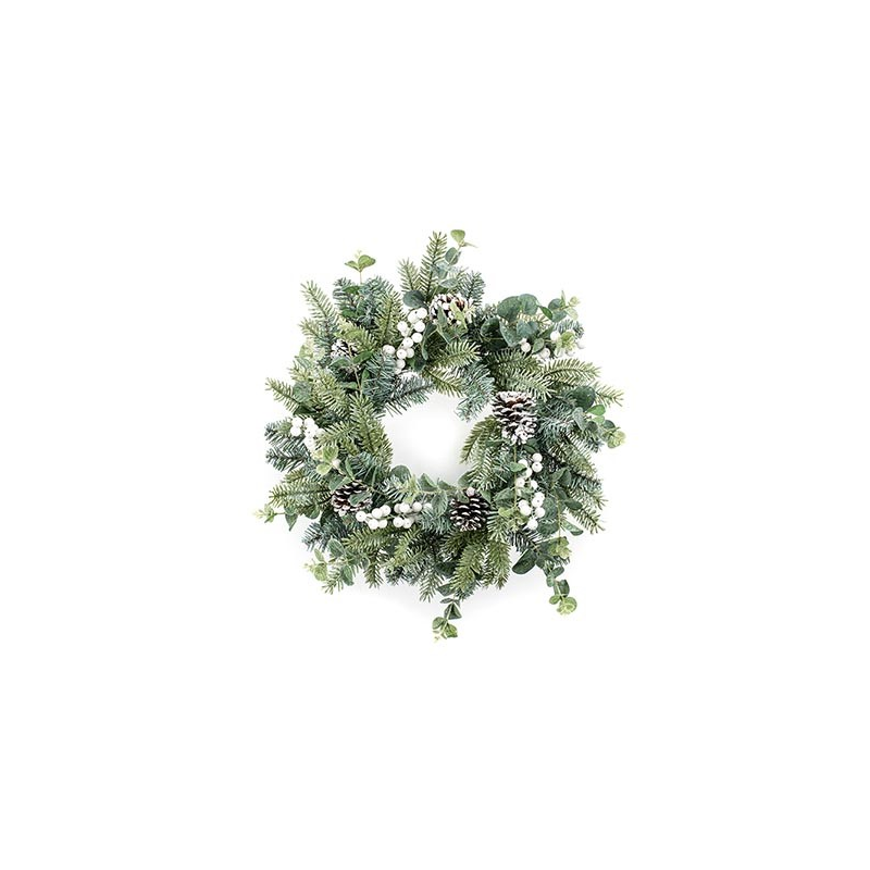 Premier 50cm Eucalyptus Wreath with White Berries