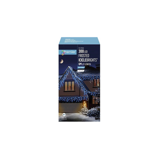 Premier 300 LED M-A Frosted Cap Blue-White Icicles
