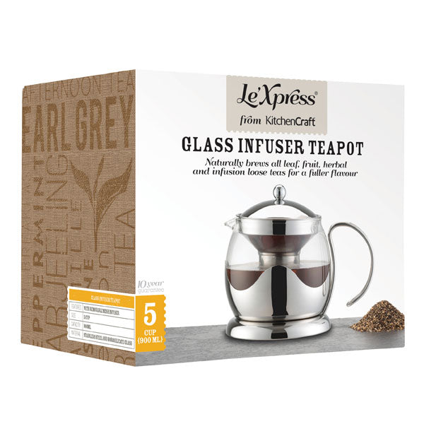 Le'Xpress Infuser Teapot Glass 900ml
