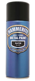 Hammerite Direct To Rust Metal Paint Satin Black 400ml