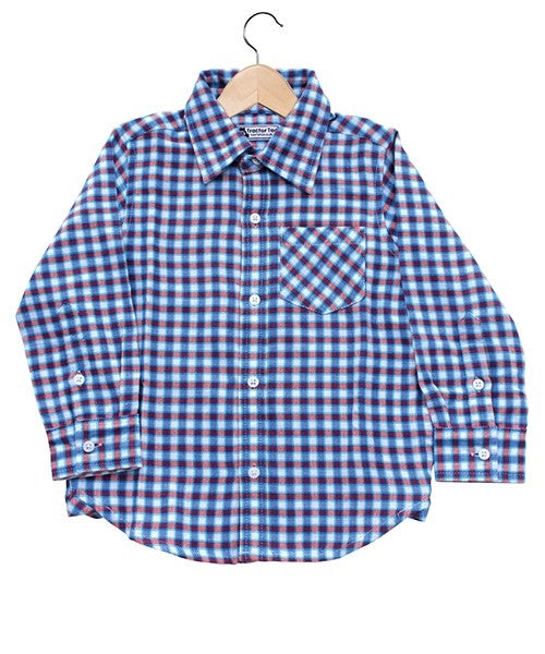 Tractor Ted Shirt Red & Blue Check