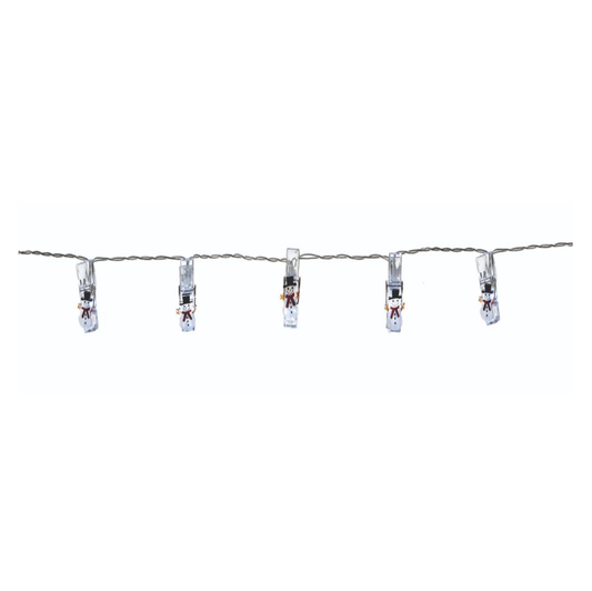 Premier 10 White LED Snowman Clip Card Holder