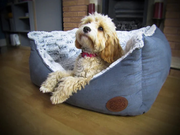 Snug & Cosy Novara Rectangular Dog Bed Charcoal 25"