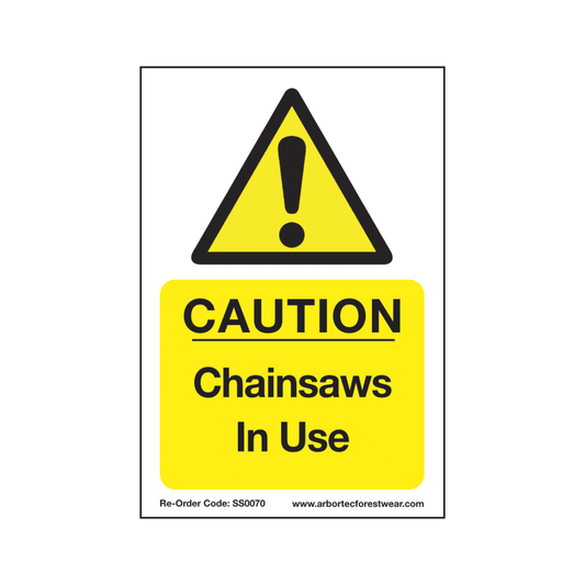 Treehog SS0070 Corex Safety Sign Chainsaws In Use