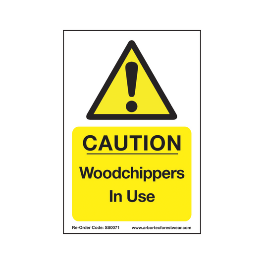 Treehog SS0071 Corex Safety Sign Caution Wood Chippers In Use