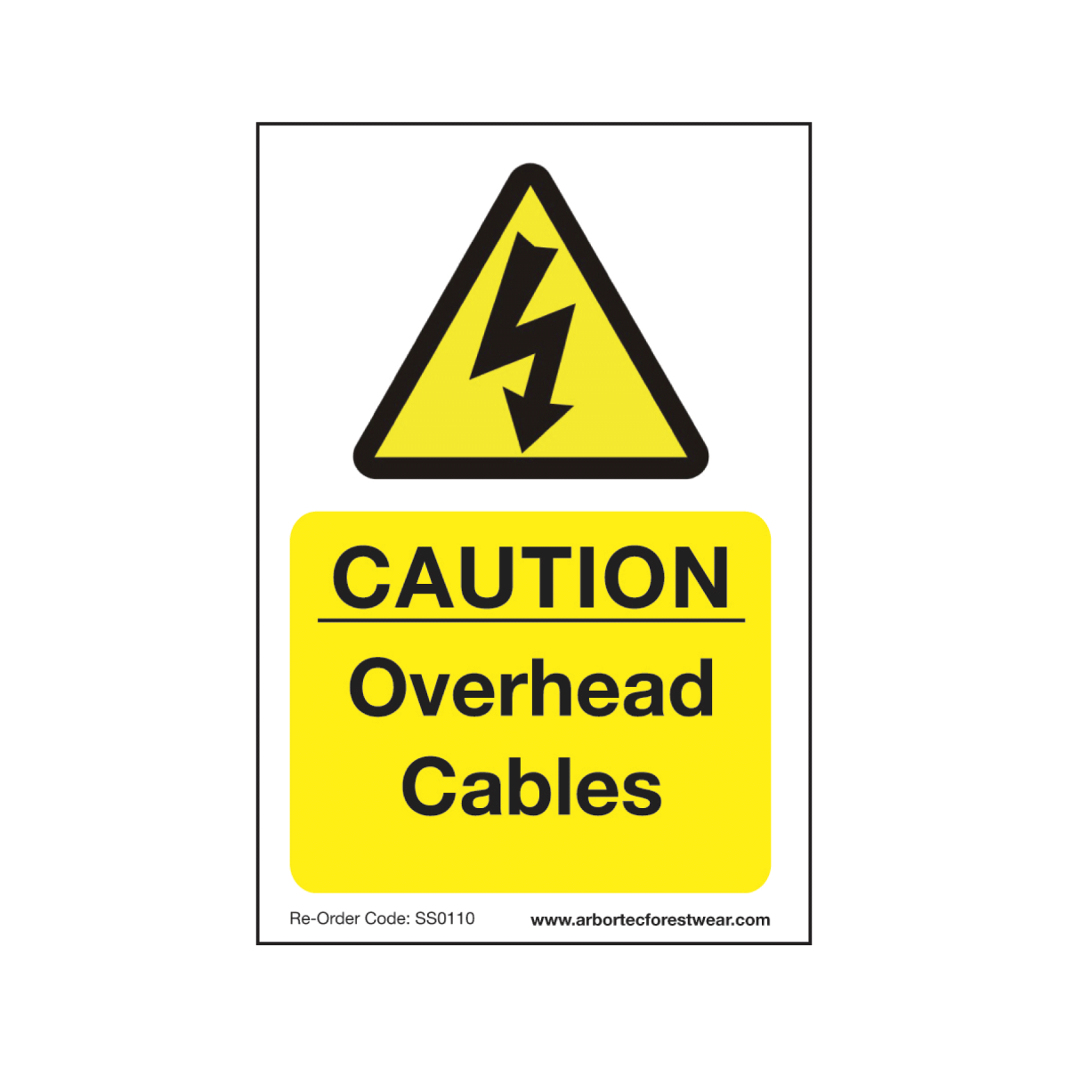 Treehog SS0110 Corex Safety Sign Caution Overhead Cables