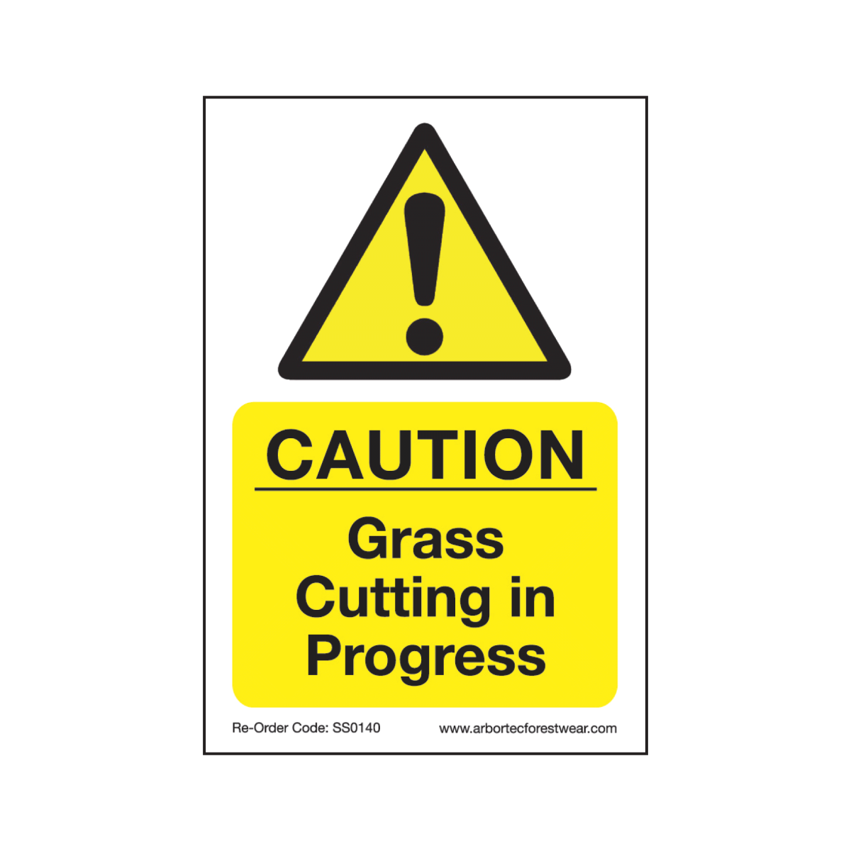 Treehog SS0140 Corex Safety Sign Grass Cutting in Progress