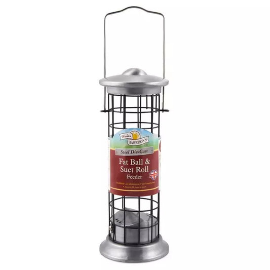 Walter Harrisons Steel Die Cast Fat Ball & Suet Roll Feeder 20cm