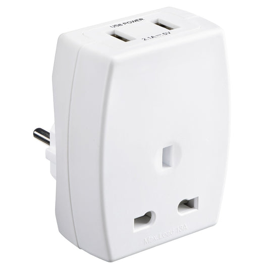 Masterplug USB Travel Adaptor UK - EUR
