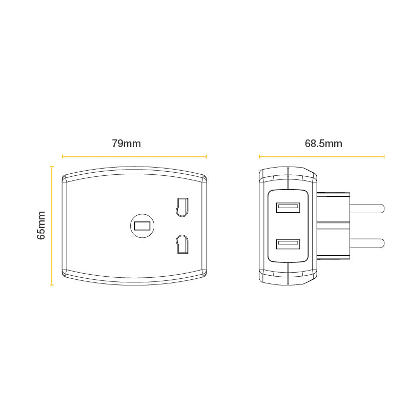 Masterplug USB Travel Adaptor UK - EUR