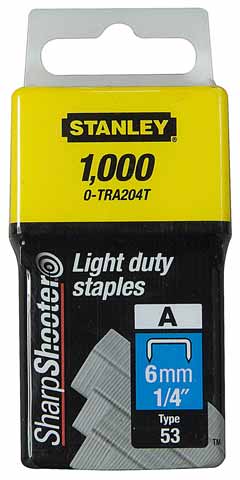 Stanley 1,000 Units 1/4 Inch Light Duty Staples