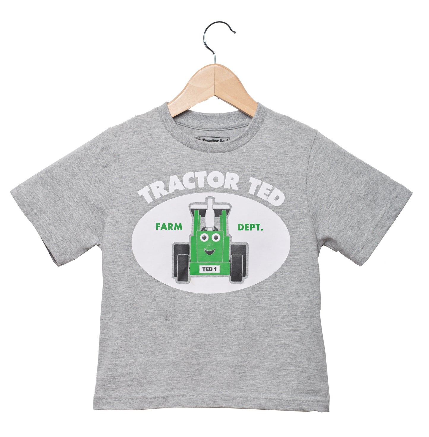 Tractor Ted Grey Happy T-Shirt