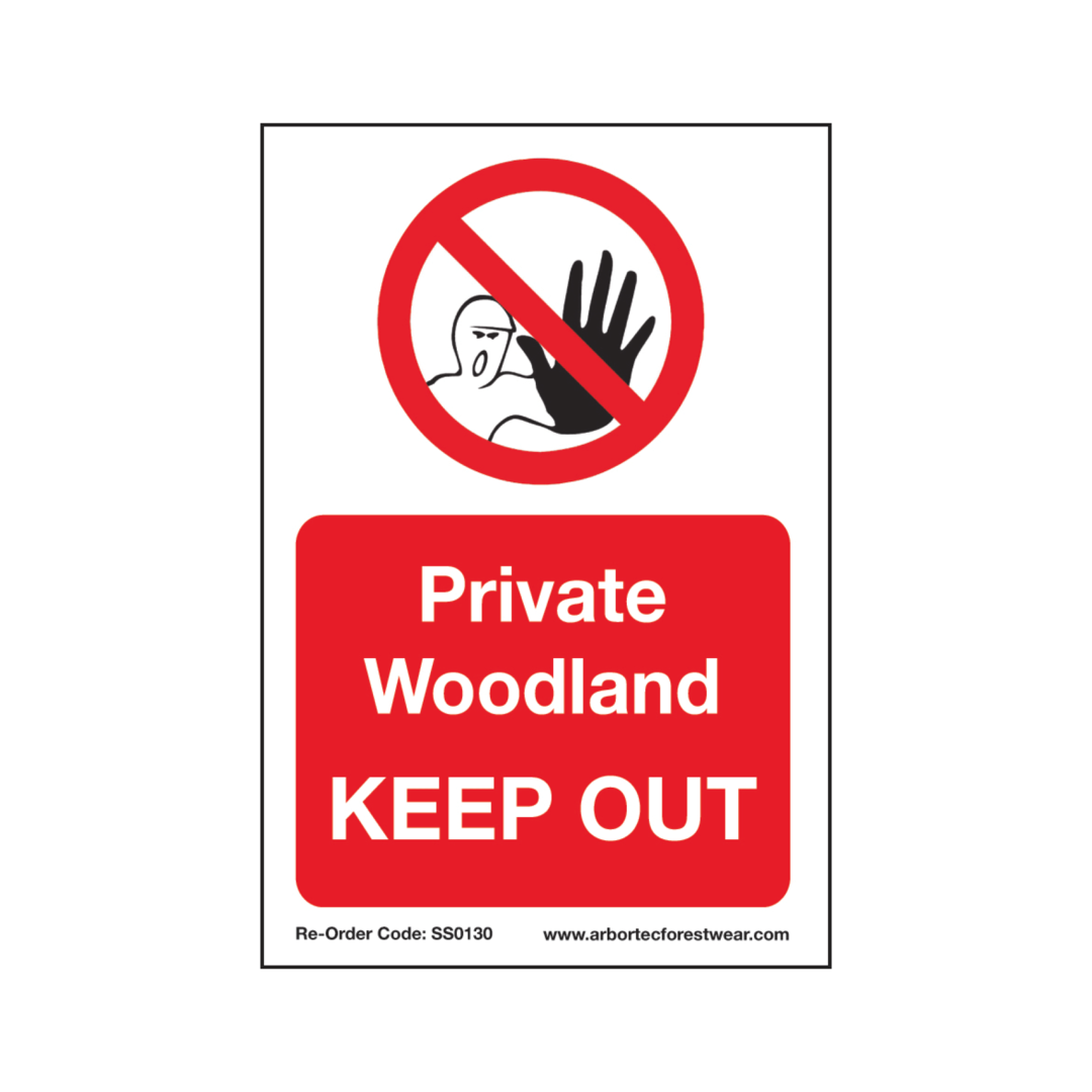 Treehog SS0130 Corex Safety Sign Private Woodland Keep Out