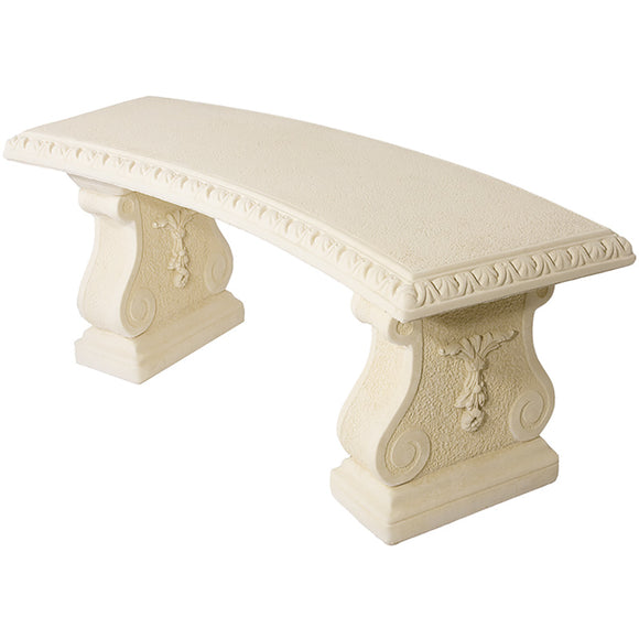 Willowstone Cream Venetian Curved Bench V12W