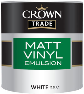 Crown Paints Trade Matt Vinyl Brilliant White 2.5L