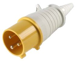 Walther Splashproof IP44 Female Plug Yellow 110v & Cable Sleeve