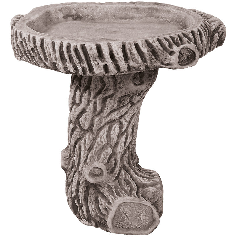 Willowstone Antique Grey Walnut Log Bird Bath WD01AG