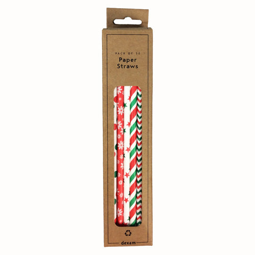 Dexam Paper Straws Christmas 50-Pack