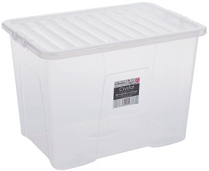 Wham Crystal Storage Box & Lid Clear 80L