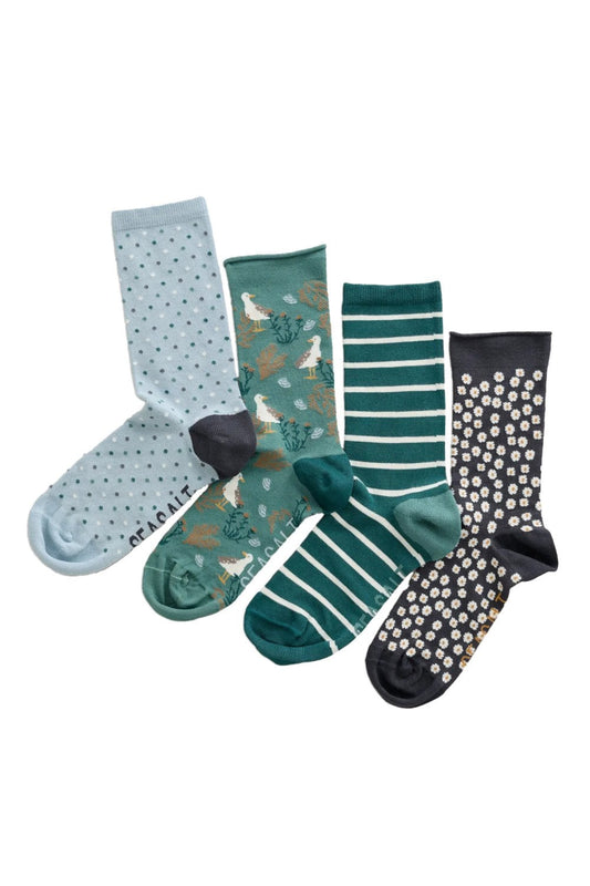 Seasalt Postbox-friendly Box of 4 Women's Sailor Socks