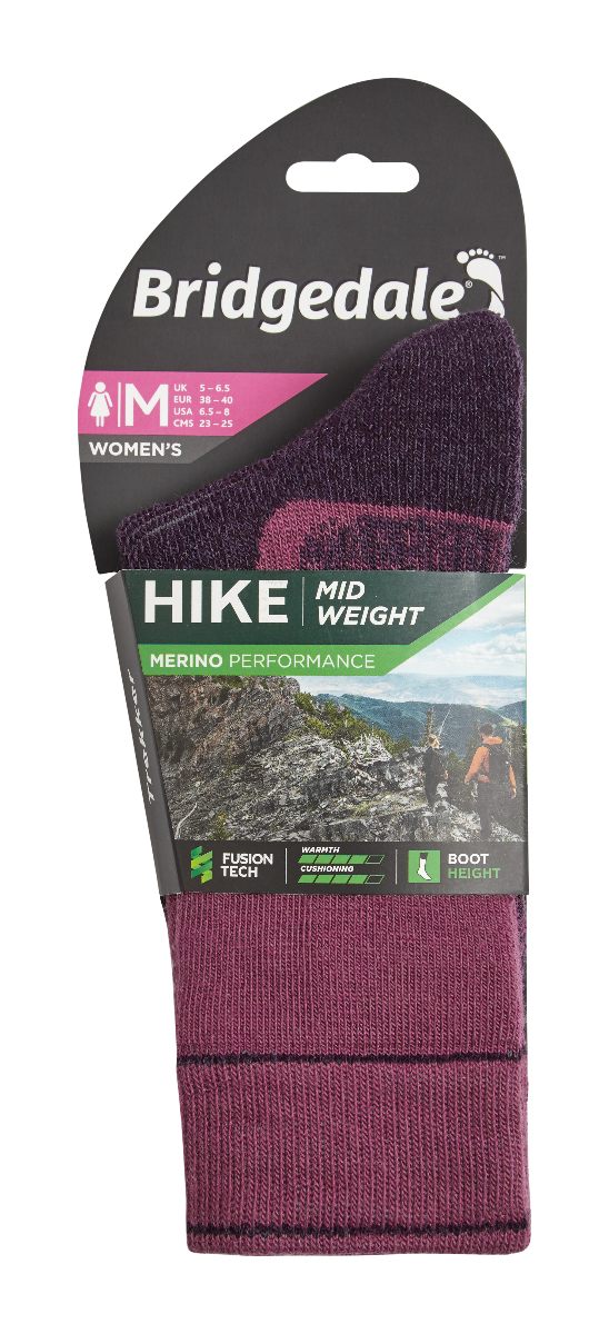 Bridgedale Womens Hike Midweight Merino Endurance Boot Socks