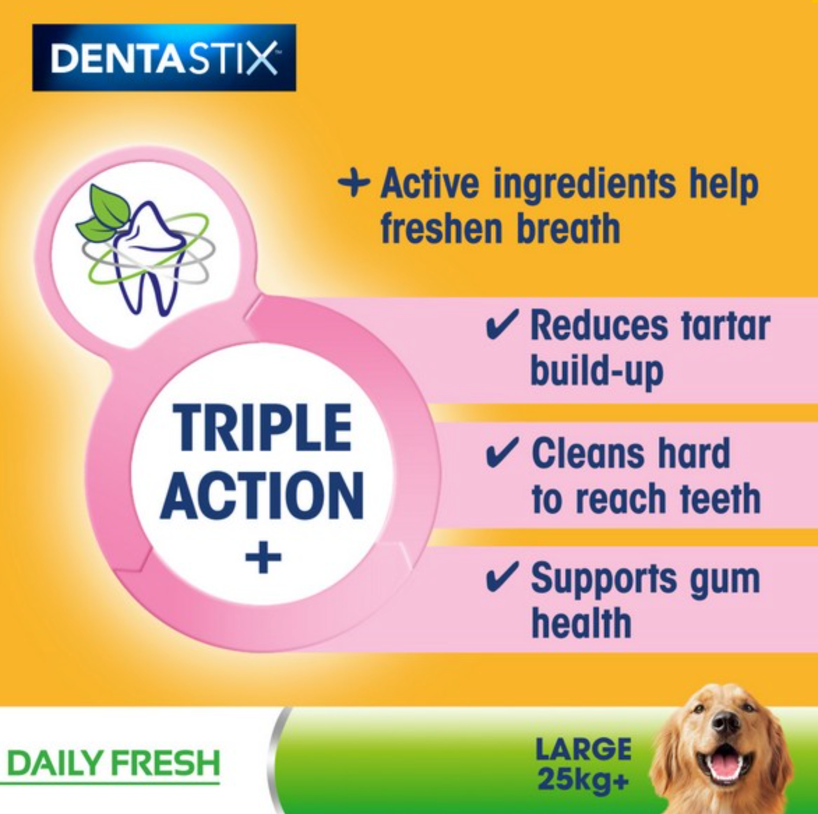 Pedigree Dentastix Fresh Daily Dental Chews Large Dog 4 Sticks