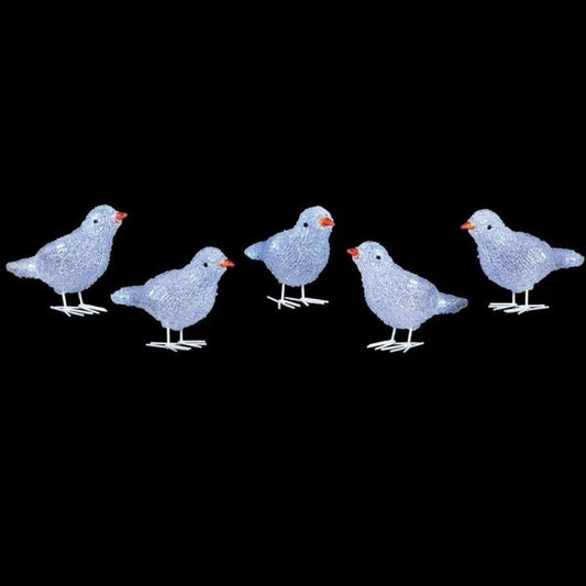 Premier 13cm LED Acrylic Birds Set of 5