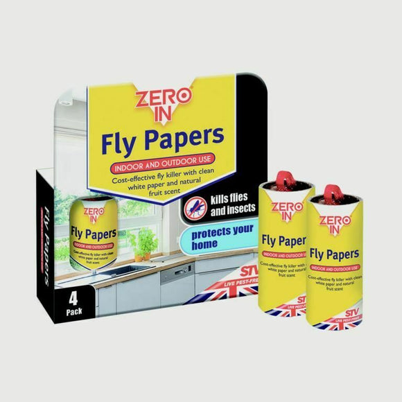Zero-In Fly Papers x4
